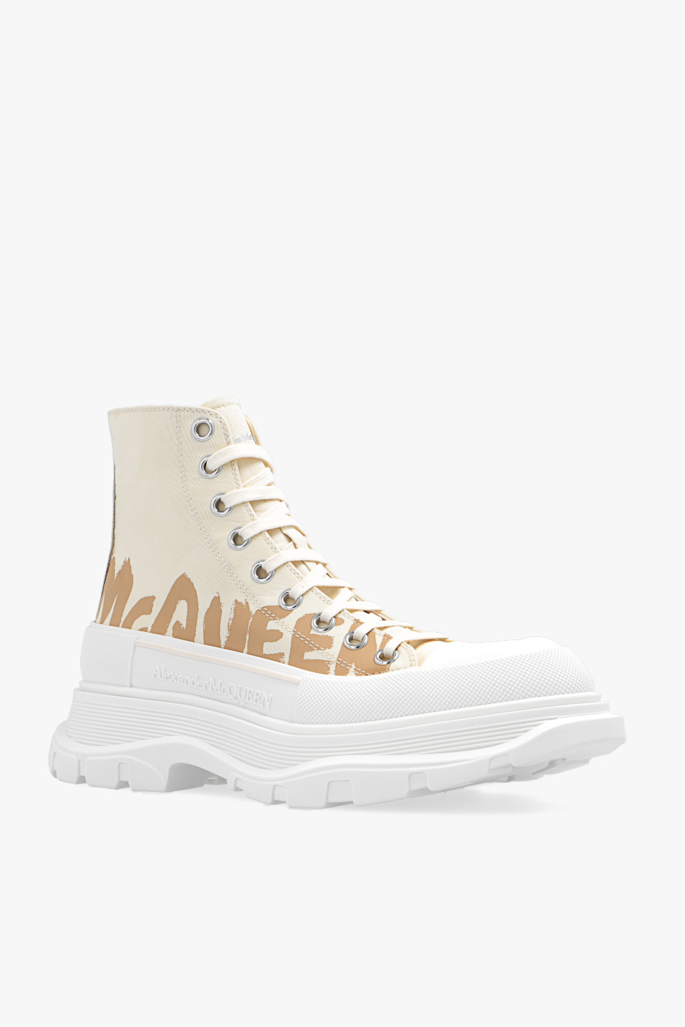 alexander mcqueen white and silver croc oversized sneakers